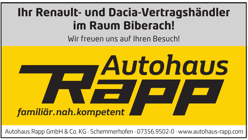 Autohaus Rapp GmbH & Co. KG Autohaus Rapp GmbH & Co. KG