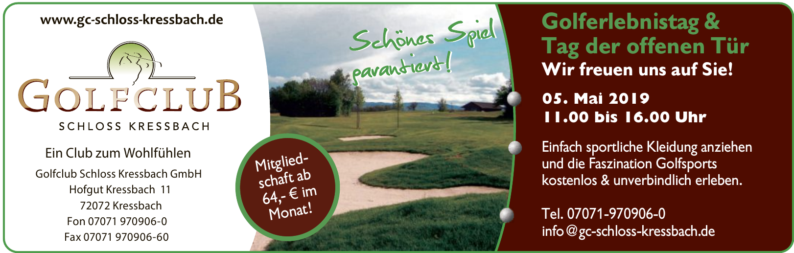 Golfclub Schloss Kressbach GmbH Golfclub Schloss Kressbach GmbH