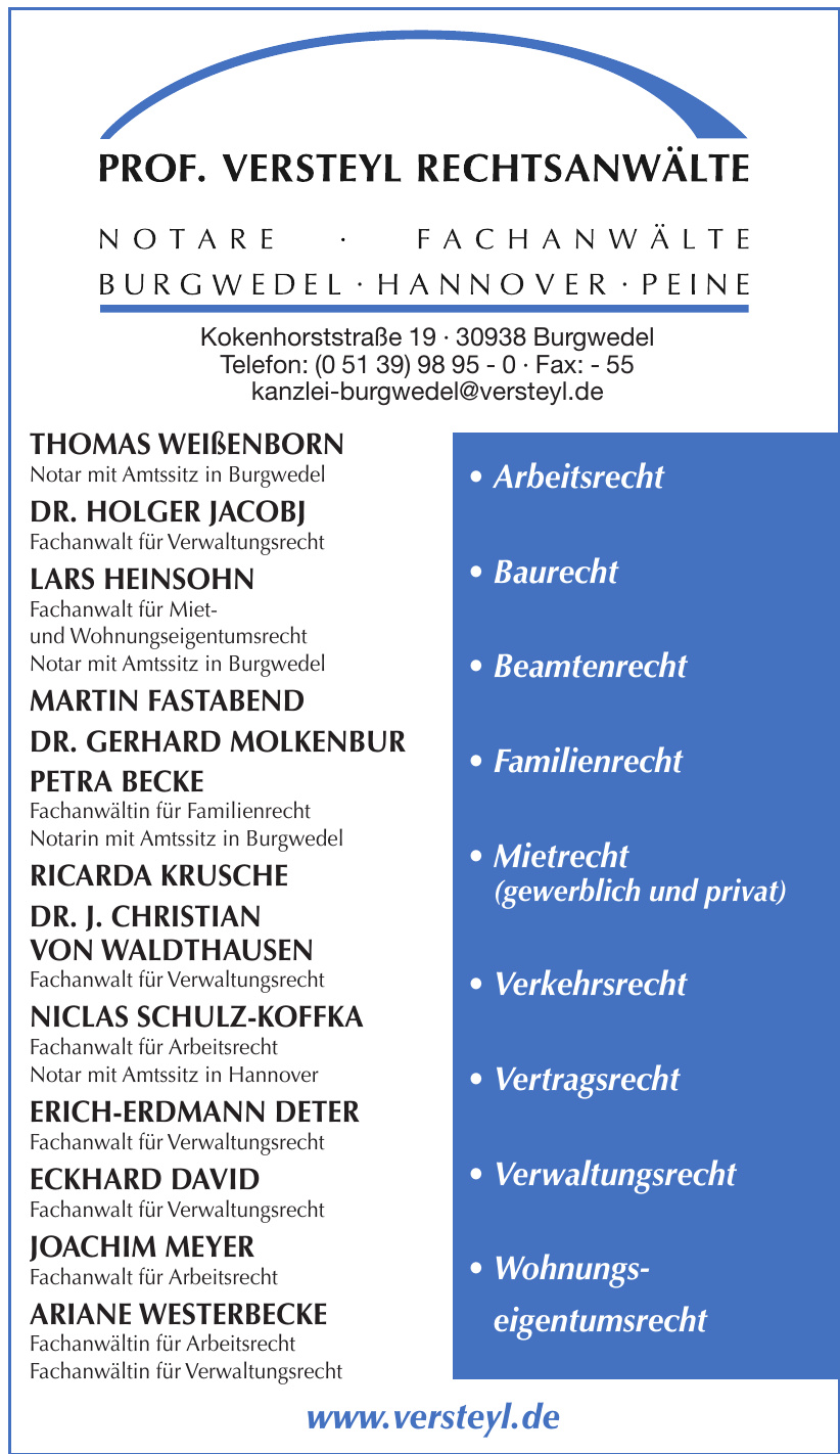Prof. Versteyl Rechtsanwälte Prof. Versteyl Rechtsanwälte