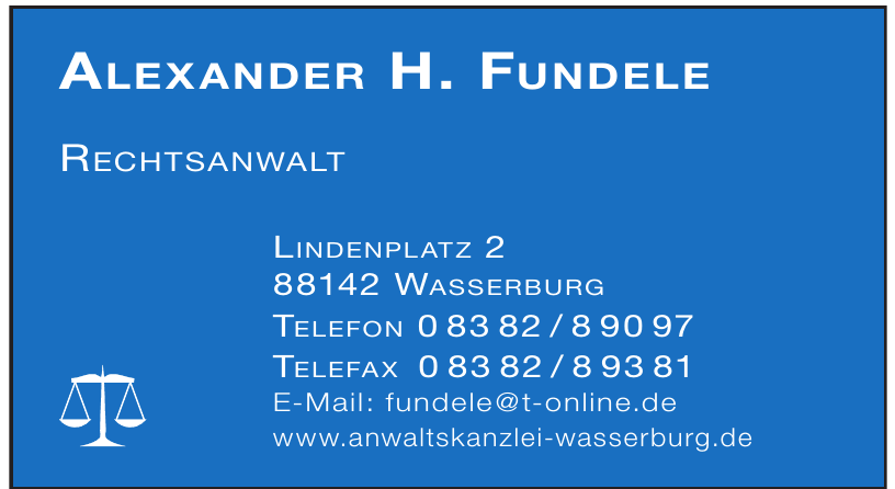 Alexander H. Fundele Rechtsanwalt Alexander H. Fundele Rechtsanwalt