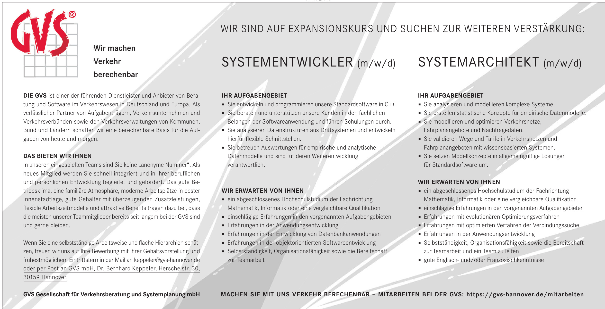 GVS Gesellschaft für Verkehrsberatung und Systemplanung mbH GVS Gesellschaft für Verkehrsberatung und Systemplanung mbH