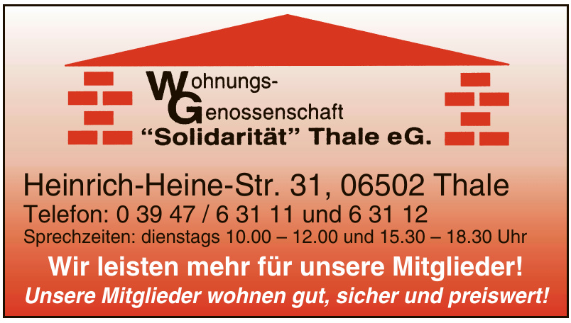 Wohnungsgenossenschaft Solidarität Thale eG