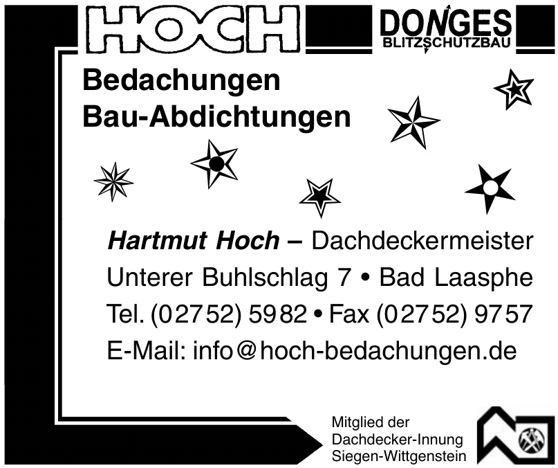Hartmut Hoch - Dachdeckermeister Hartmut Hoch - Dachdeckermeister