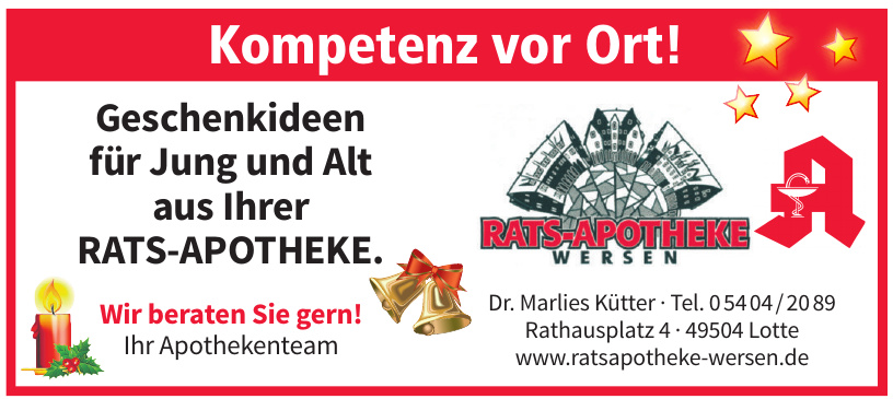 Ratsapotheke Wersen Dr. Marlies Kütter Ratsapotheke Wersen Dr. Marlies Kütter