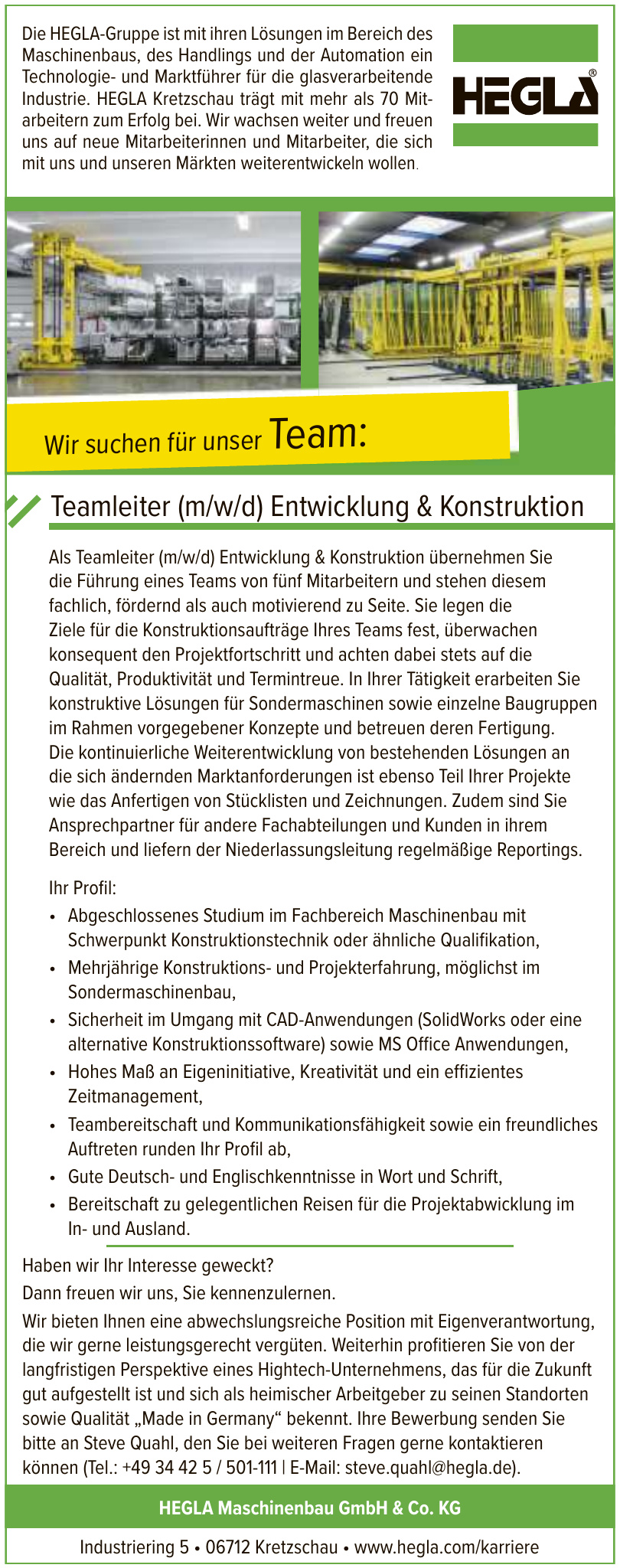 HEGLA Maschinenbau GmbH & Co. KG HEGLA Maschinenbau GmbH & Co. KG
