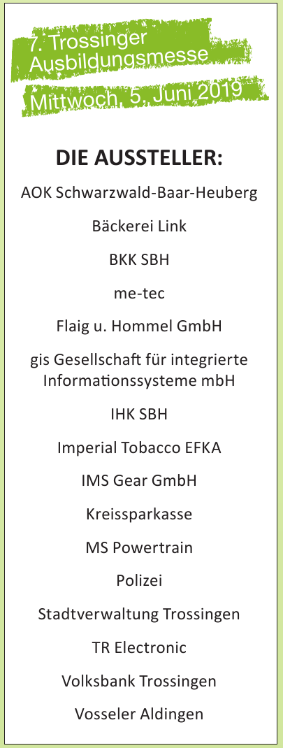 7. Trossinger Ausbildungmesse 7. Trossinger Ausbildungmesse