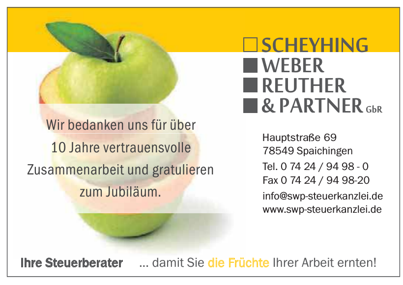 Steuerberatungskanzlei Scheyhing Weber Reuther & Partner GbR Steuerberatungskanzlei Scheyhing Weber Reuther & Partner GbR