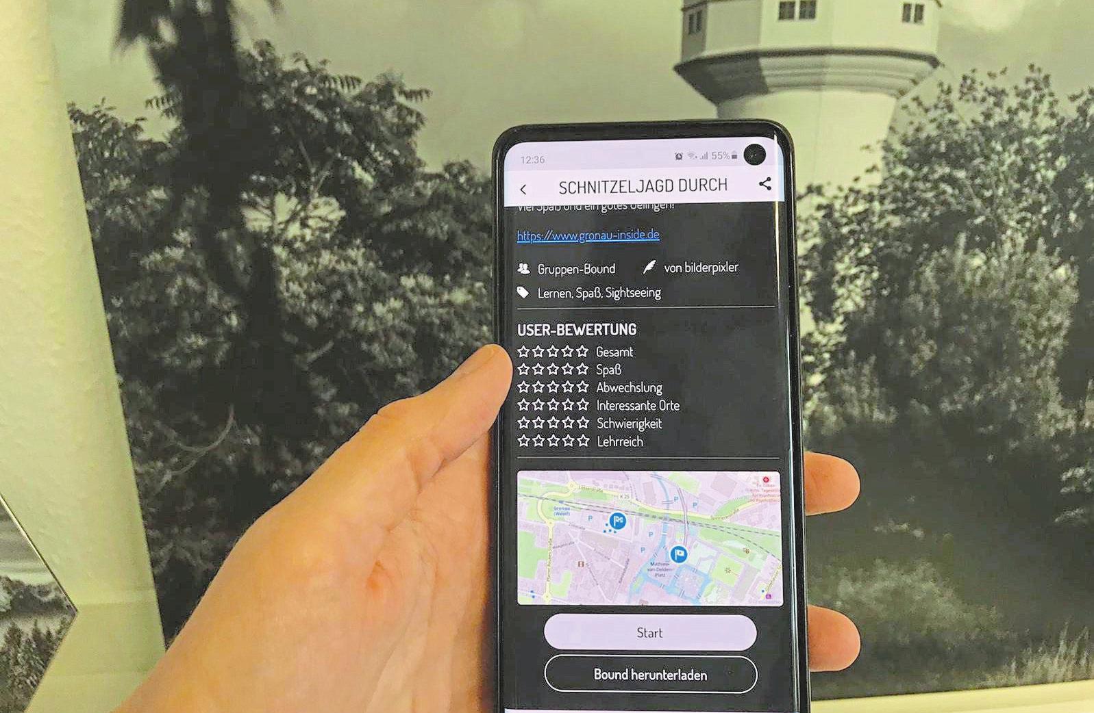 Die Schnitzeljagd durch Gronau erfolgt mit Hilfe der App Actionbound. Foto: Stadtmarketing Die Schnitzeljagd durch Gronau erfolgt mit Hilfe der App Actionbound. Foto: Stadtmarketing