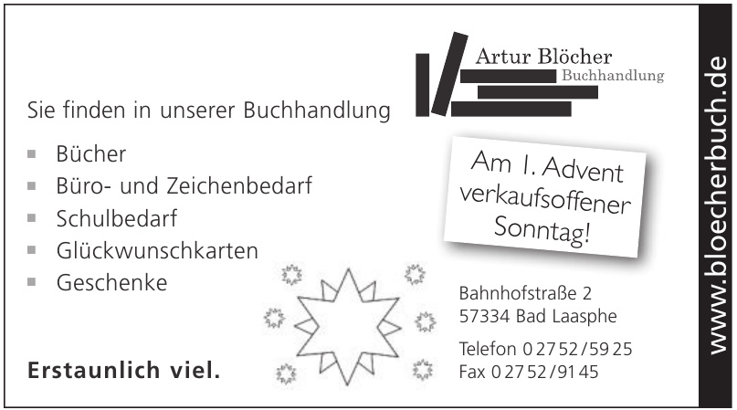 Buchhandlung Artur Blöcher Inh. Kerstin Blöcher Buchhandlung Artur Blöcher Inh. Kerstin Blöcher