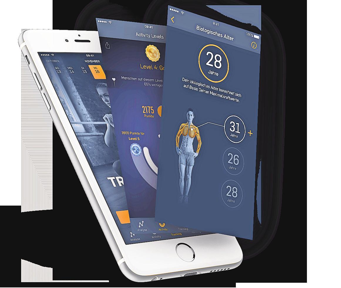 Spezielle Apps motivieren und machen den Trainingserfolg sichtbar. FOTOS: PHYSIOFIT Spezielle Apps motivieren und machen den Trainingserfolg sichtbar. FOTOS: PHYSIOFIT