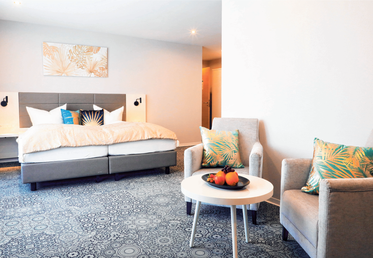 Ansicht Luxus-Hotelzimmer. Fotos: Karrer Ansicht Luxus-Hotelzimmer. Fotos: Karrer