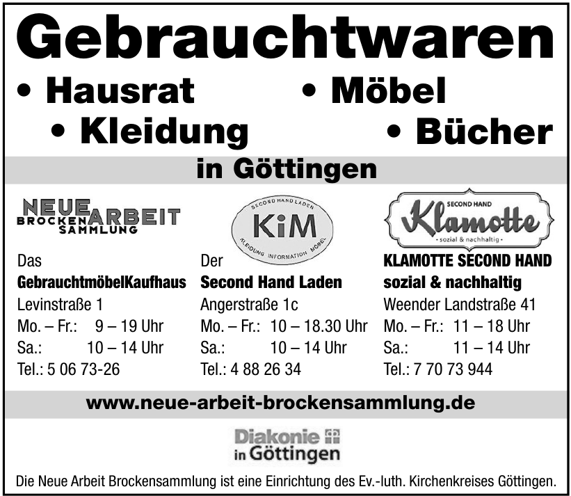 Neue Arbeit Brockensammlung Neue Arbeit Brockensammlung