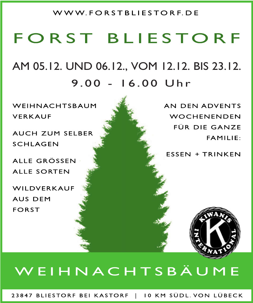 Forst Bliestorf Weihnachtsbaum selbst fällen