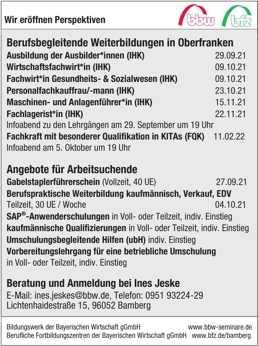 Beratung und Anmeldung bei Ines Jeske Beratung und Anmeldung bei Ines Jeske