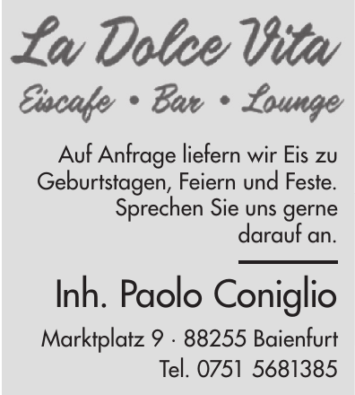 La Dolce Vita - Paolo Coniglio La Dolce Vita - Paolo Coniglio