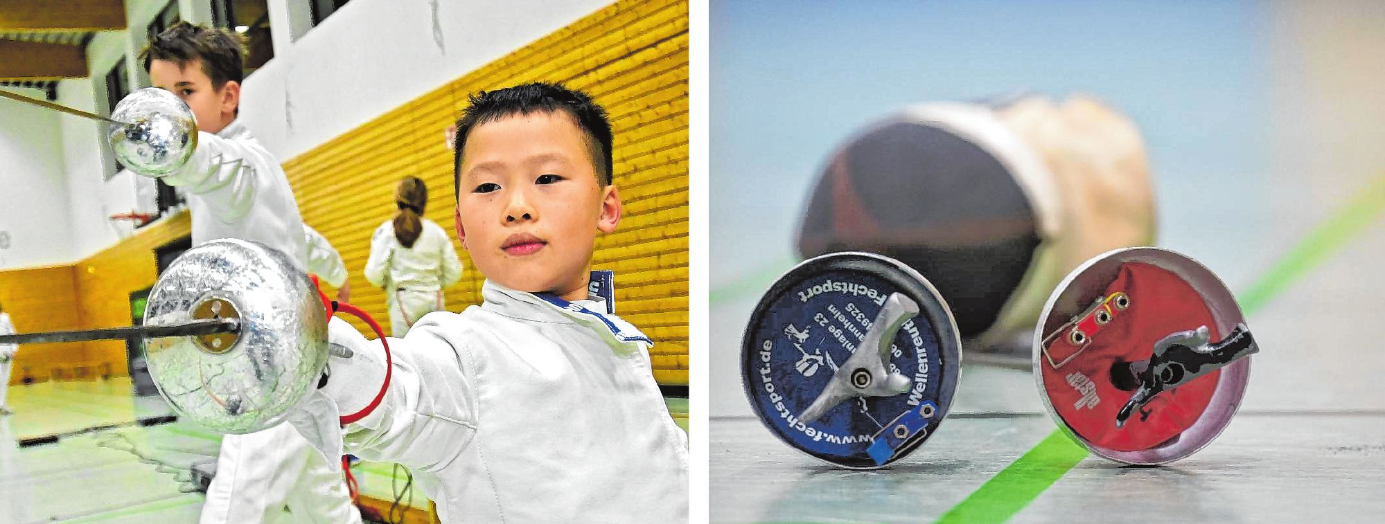 Max (l.) und Haomeng sind begeisterte Fechter bei der SSG Bensheim. Mit sieben Jahren ist Haomeng der derzeit jüngste Aktive in der Abteilung. / Bilder: Dietmar Funck, Thomas Neu Max (l.) und Haomeng sind begeisterte Fechter bei der SSG Bensheim. Mit sieben Jahren ist Haomeng der derzeit jüngste Aktive in der Abteilung. / Bilder: Dietmar Funck, Thomas Neu