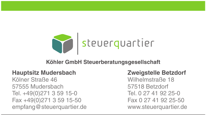 Köhler GmbH Steuerberatungsgesellschaft Köhler GmbH Steuerberatungsgesellschaft