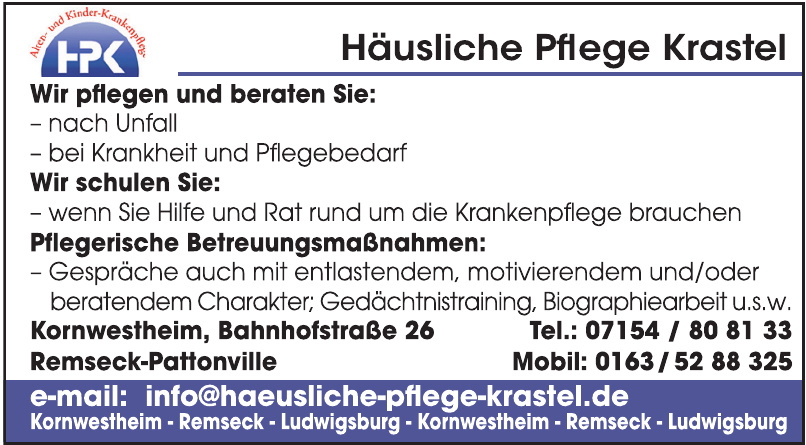 Häusliche Pflege Krastel