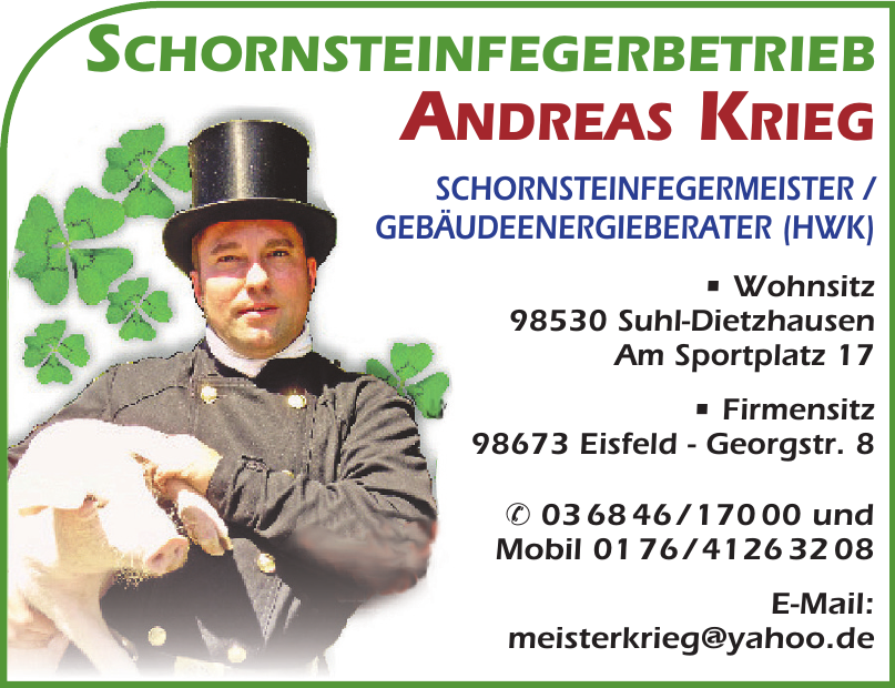 Schornsteinfegerbetrieb Andreas Krieg Schornsteinfegerbetrieb Andreas Krieg