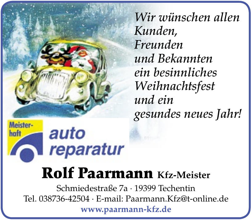 Rolf Paarmann Kfz-Meisterbetrieb Paarmann