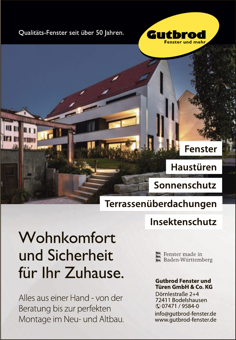 Gutbrod Fenster und Türen GmbH & Co. KG Gutbrod Fenster und Türen GmbH & Co. KG