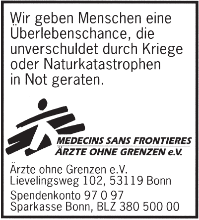 Ärzte ohne Grenzen e.V. Ärzte ohne Grenzen e.V.