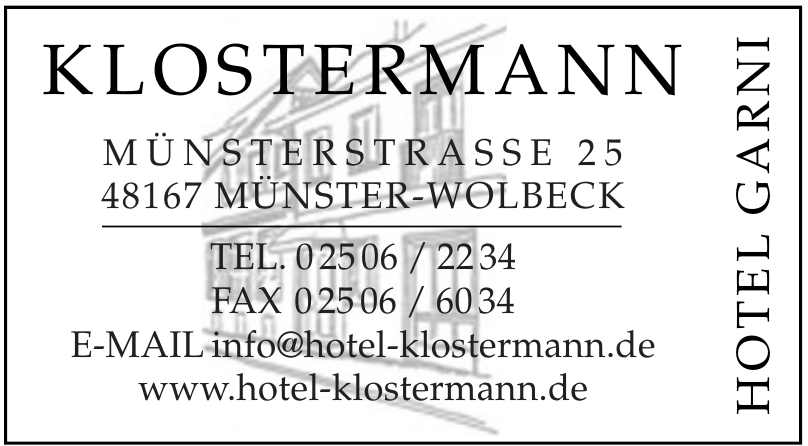 Hotel Garni Klostermann Hotel Garni Klostermann