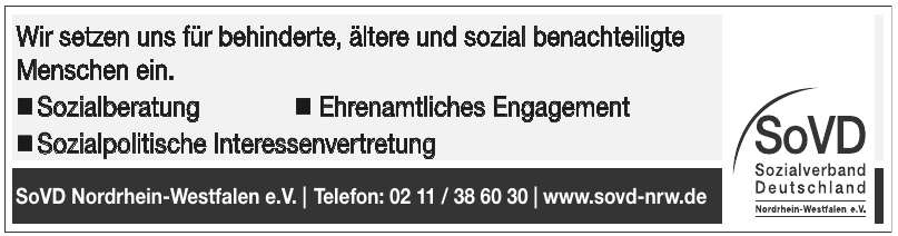 SoVD Nordrhein-Westfalen e.V. SoVD Nordrhein-Westfalen e.V.