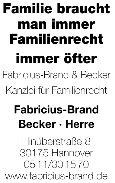 Rechtsanwaltskanzlei Fabricius-Brand & Becker Rechtsanwaltskanzlei Fabricius-Brand & Becker