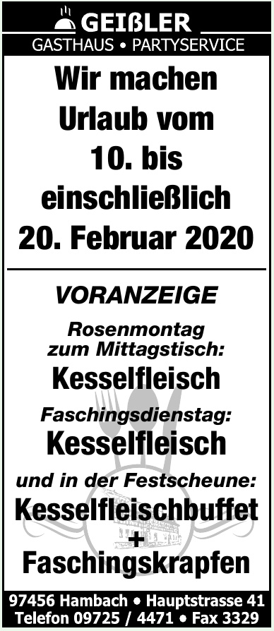 Geißler Gasthaus - Partyservice Geißler Gasthaus - Partyservice