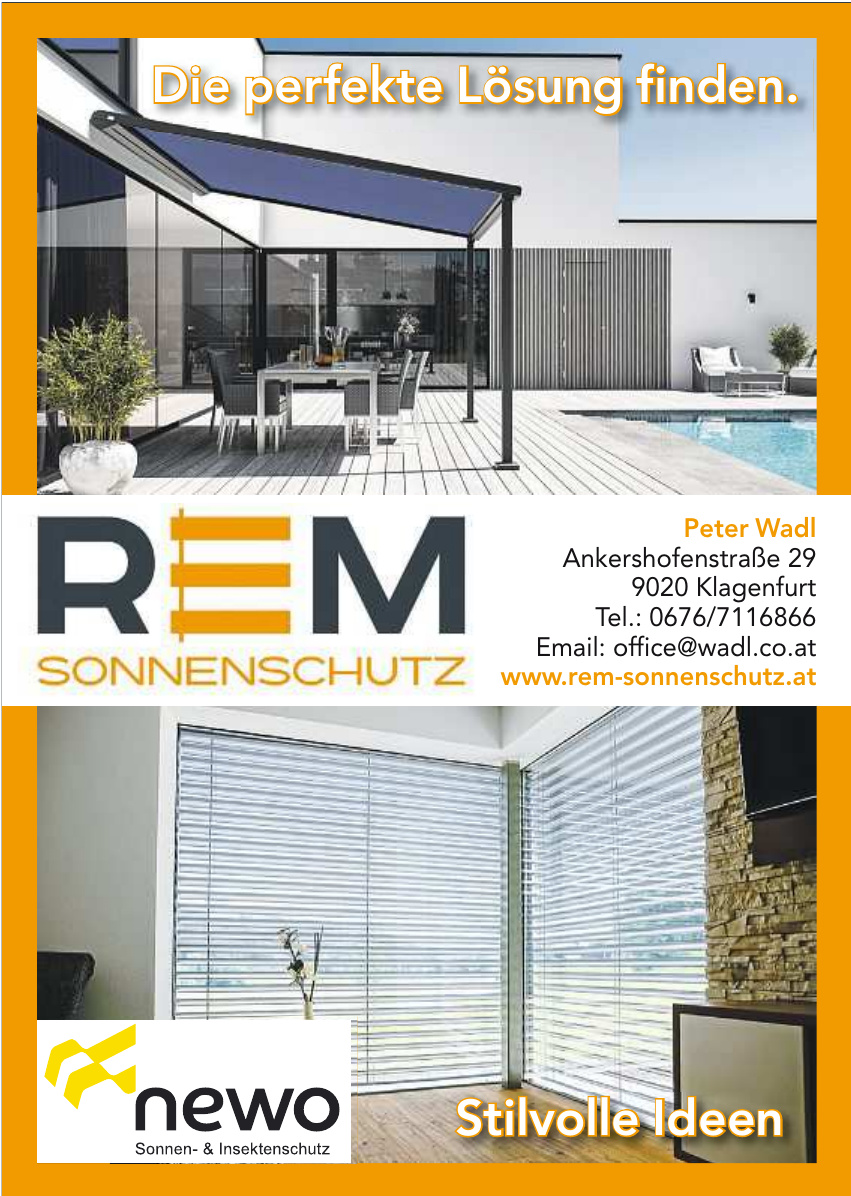 Peter Wadl REM Sonnenschutz Peter Wadl REM Sonnenschutz