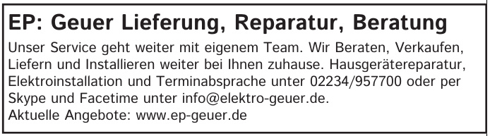 EP: Geuer Lieferung, Reparatur, Beratung EP: Geuer Lieferung, Reparatur, Beratung