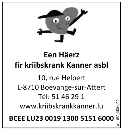 Een Häerz fir kriibskrank Kanner asbl