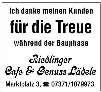 Riedlinger Cafe & Genuss Lädele Riedlinger Cafe & Genuss Lädele