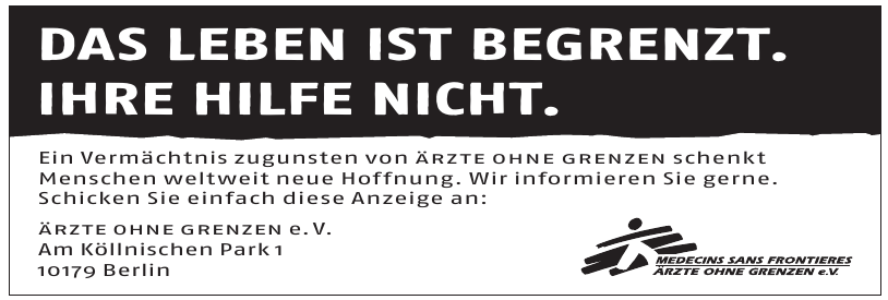 Ärzte ohne Grenzen e. V. Ärzte ohne Grenzen e. V.
