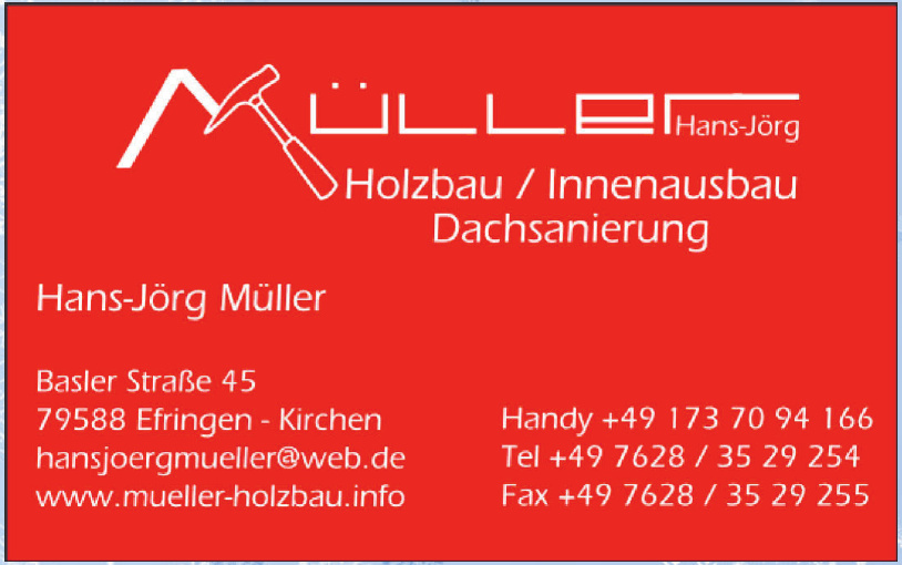 Müller Hans-Jörg Holzbau, Innenausbau, Dachsanierung