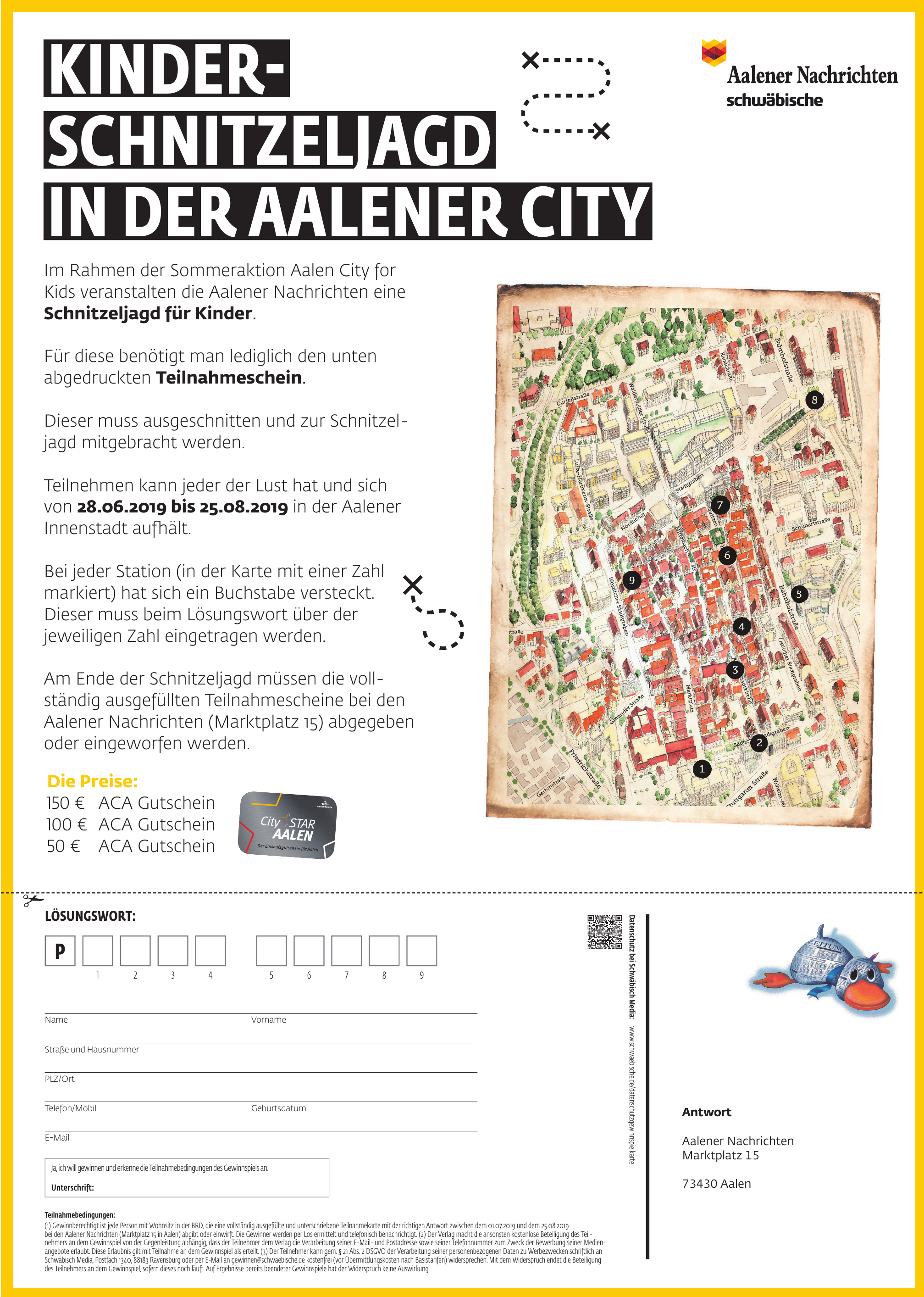 Kinder-Schnitzeljagd in der Aalener City Kinder-Schnitzeljagd in der Aalener City