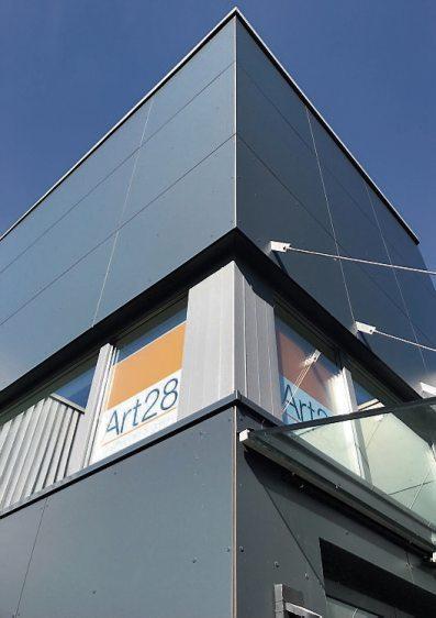 Das neue Firmengebäude von Art 28 in der Schaffhausenstraße. Das neue Firmengebäude von Art 28 in der Schaffhausenstraße.