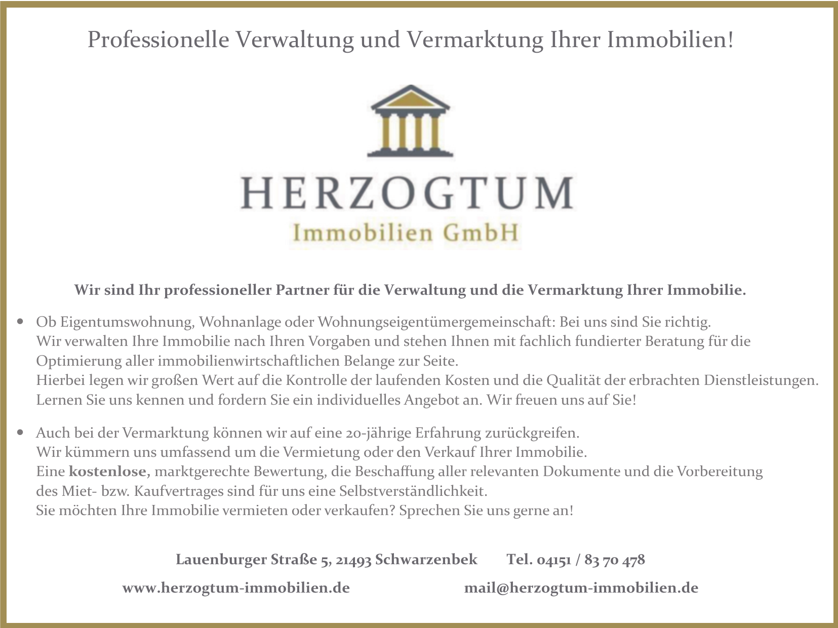 Herzogtum Immobilien GmbH Herzogtum Immobilien GmbH