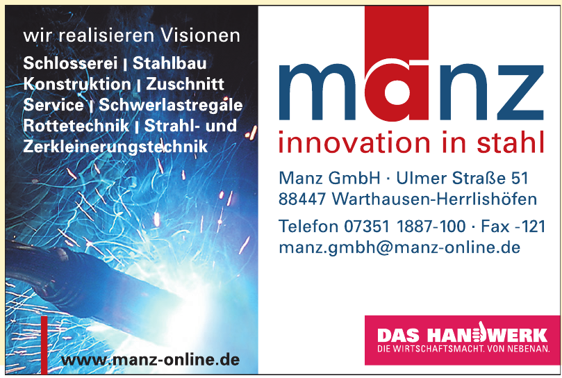 Manz GmbH innovation in stahl Manz GmbH innovation in stahl