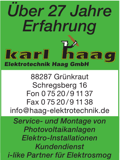 Karl Haag - Elektrotechnik Haag GmbH Karl Haag - Elektrotechnik Haag GmbH