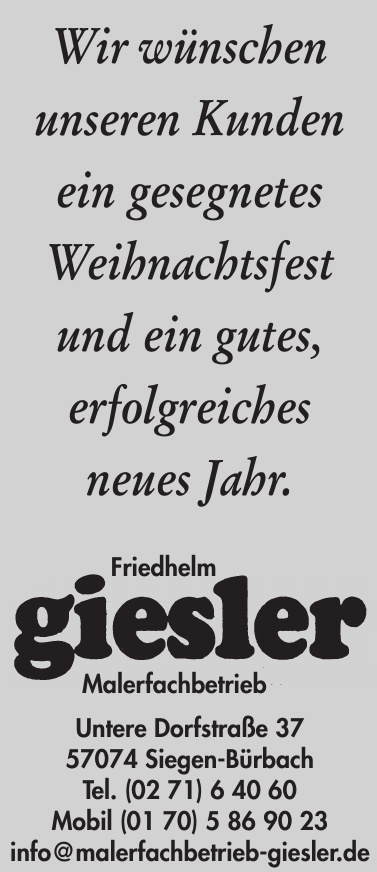 Malerfachbetrieb Friedhelm Giesler Malerfachbetrieb Friedhelm Giesler