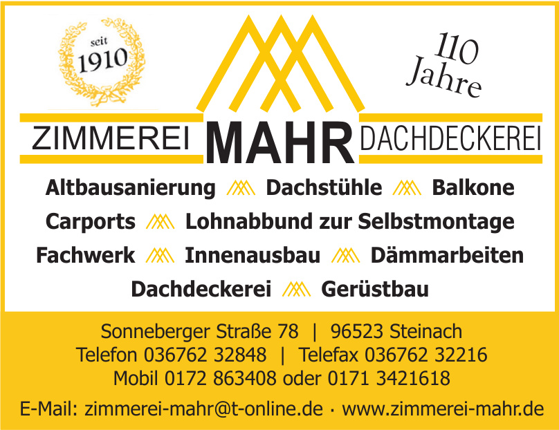 Zimmerei Dachdeckerei Mahr Zimmerei Dachdeckerei Mahr