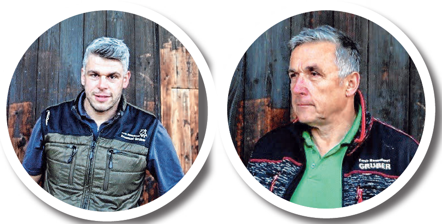 Bäume fällen, Wurzeln lüften, Äste retten! Darum kümmert sich seit 30 Jahren Hansjörg Gruber mit seinem Team. Seit 15 Jahren ist Sohn Emanuel Gruber als Partner an seiner Seite. Fotos: Forstbetrieb Gruber Bäume fällen, Wurzeln lüften, Äste retten! Darum kümmert sich seit 30 Jahren Hansjörg Gruber mit seinem Team. Seit 15 Jahren ist Sohn Emanuel Gruber als Partner an seiner Seite. Fotos: Forstbetrieb Gruber
