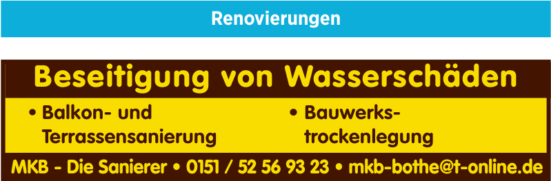 MKB - Die Sanierer - Beseitigung von Wasserschäden MKB - Die Sanierer - Beseitigung von Wasserschäden