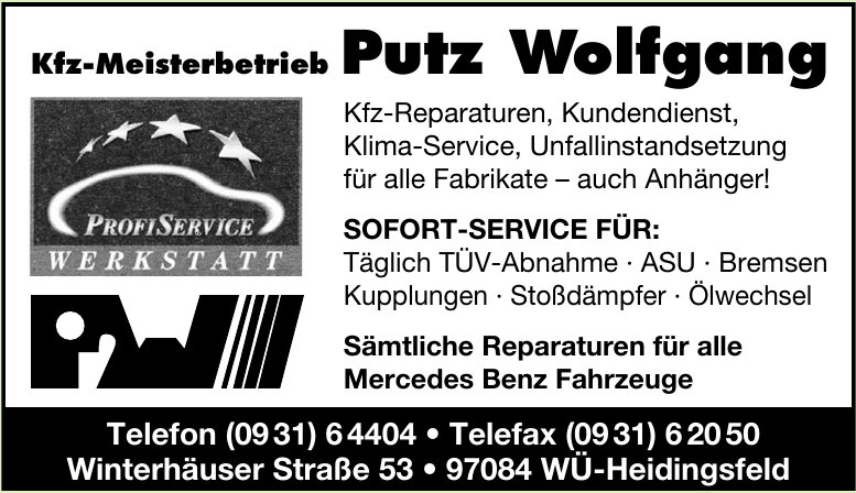 Kfz-Meisterbetrieb Putz Wolfgang Kfz-Meisterbetrieb Putz Wolfgang