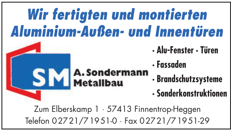 A. Sondermann Metallbau A. Sondermann Metallbau