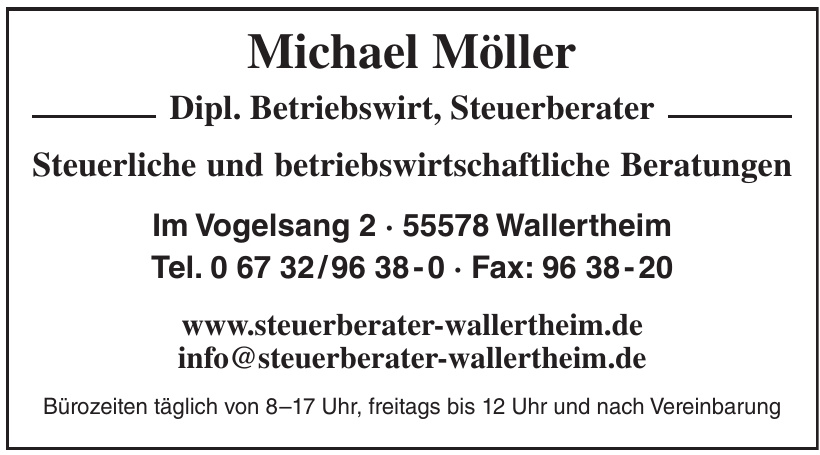 Michael Möller Dipl. Betriebswirt, Steuerberater