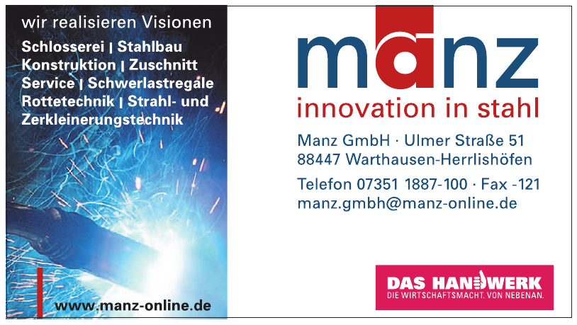 Manz GmbH innovation in stahl Manz GmbH innovation in stahl