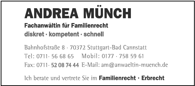 Andrea Münch - Fachanwältin für Familienrecht
